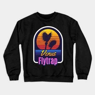 Retro Sunset Dionaea Muscipula Venus Fly Trap House Plant Gift Crewneck Sweatshirt